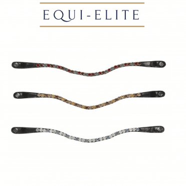 Spectrum Diamante Black Leather Browband